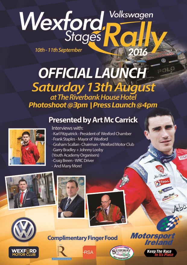 Launch Poster Wexford Volkswagen Stages Rally 2016